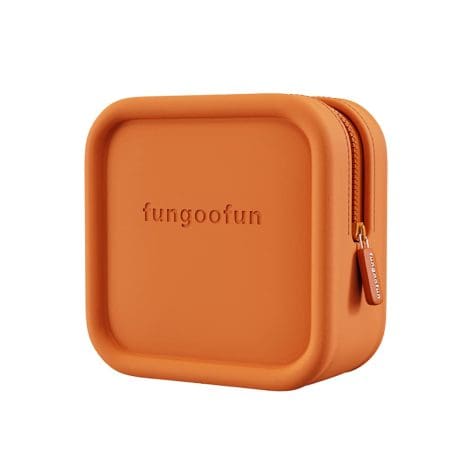 Orange Travel Gadget Bag for Electronics: Organize chargers, cables, earphones, USB drives, power banks, and more.