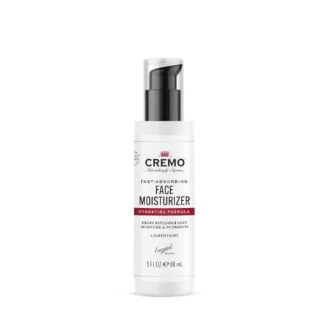 Cremo Men’s Light Hydrating Face Cream for a refreshed and moisturized face. 3 fl oz.