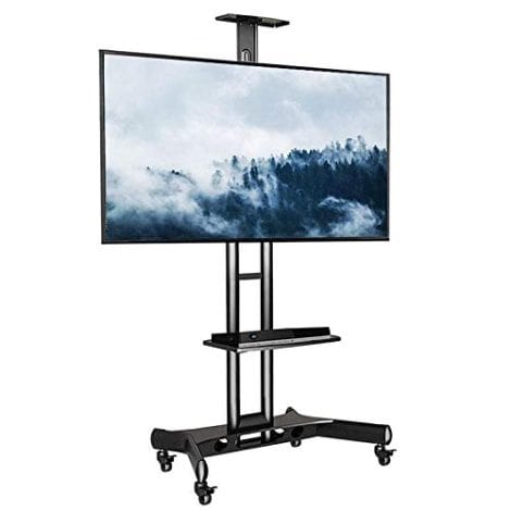 Portable TV Stand on Wheels for Presentations, Offices, and Homes – Gadget Wagon 32-70″ LED LCD Cart