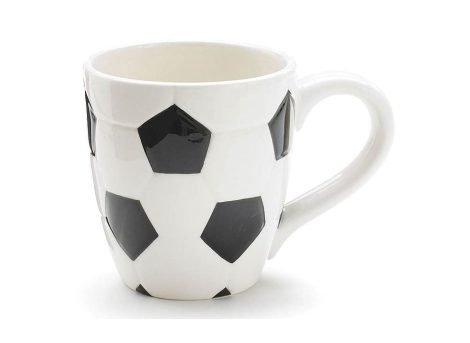 Soccer Ball Ceramic Mug: Perfect for Coaches, Fans, Players – Black/White, 15 Oz – Great Gift Idea.