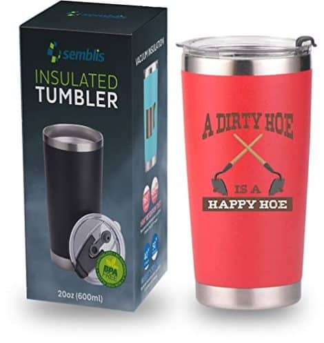 Happy 20oz Insulated Coffee Tumbler – Awesome Gifts for Gardening Enthusiasts – Hilarious Mom or Dad Gift