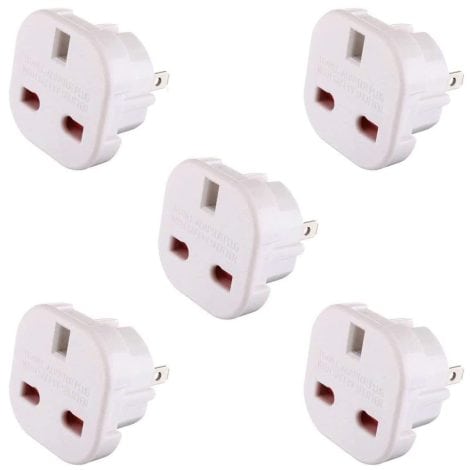 5 UK to US Travel Adapters for use in USA, Canada, Mexico, Thailand – See Product Description for full list of countries.