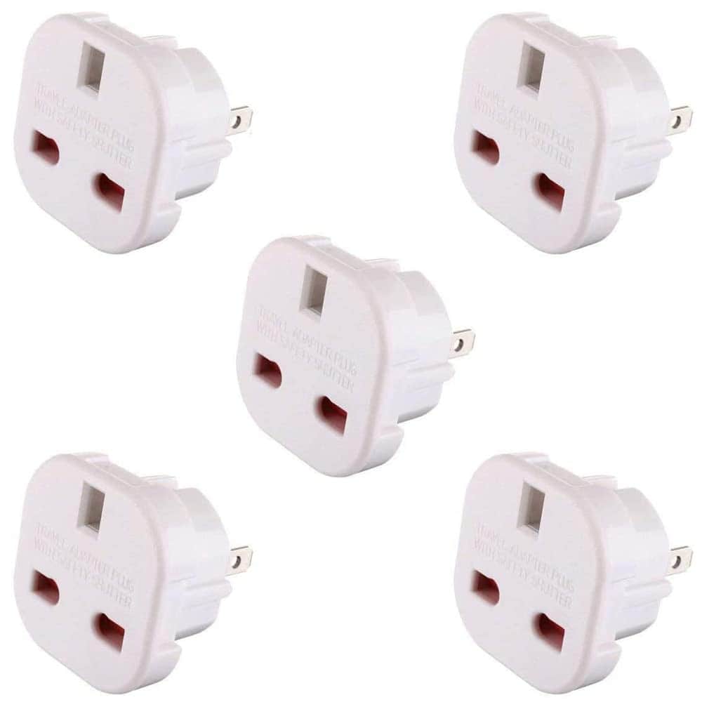 - 5 x UK to US Travel Adaptor suitable for USA, Canada, Mexico, Thailand - Refer to Product Description for Country list