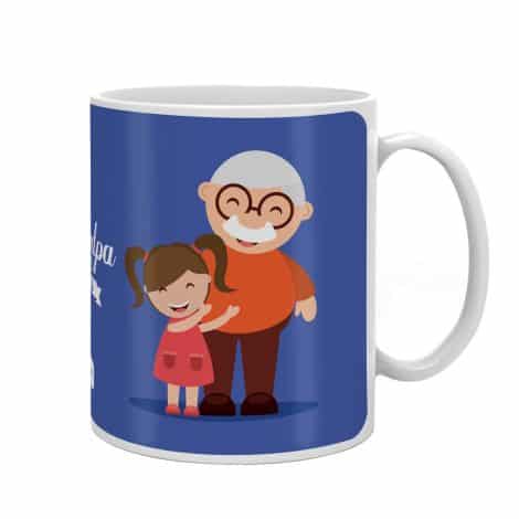 Blue Grandpa Love You Quote Coffee Mug – Perfect Gift for Grandfather’s Birthday from Granddaughter.