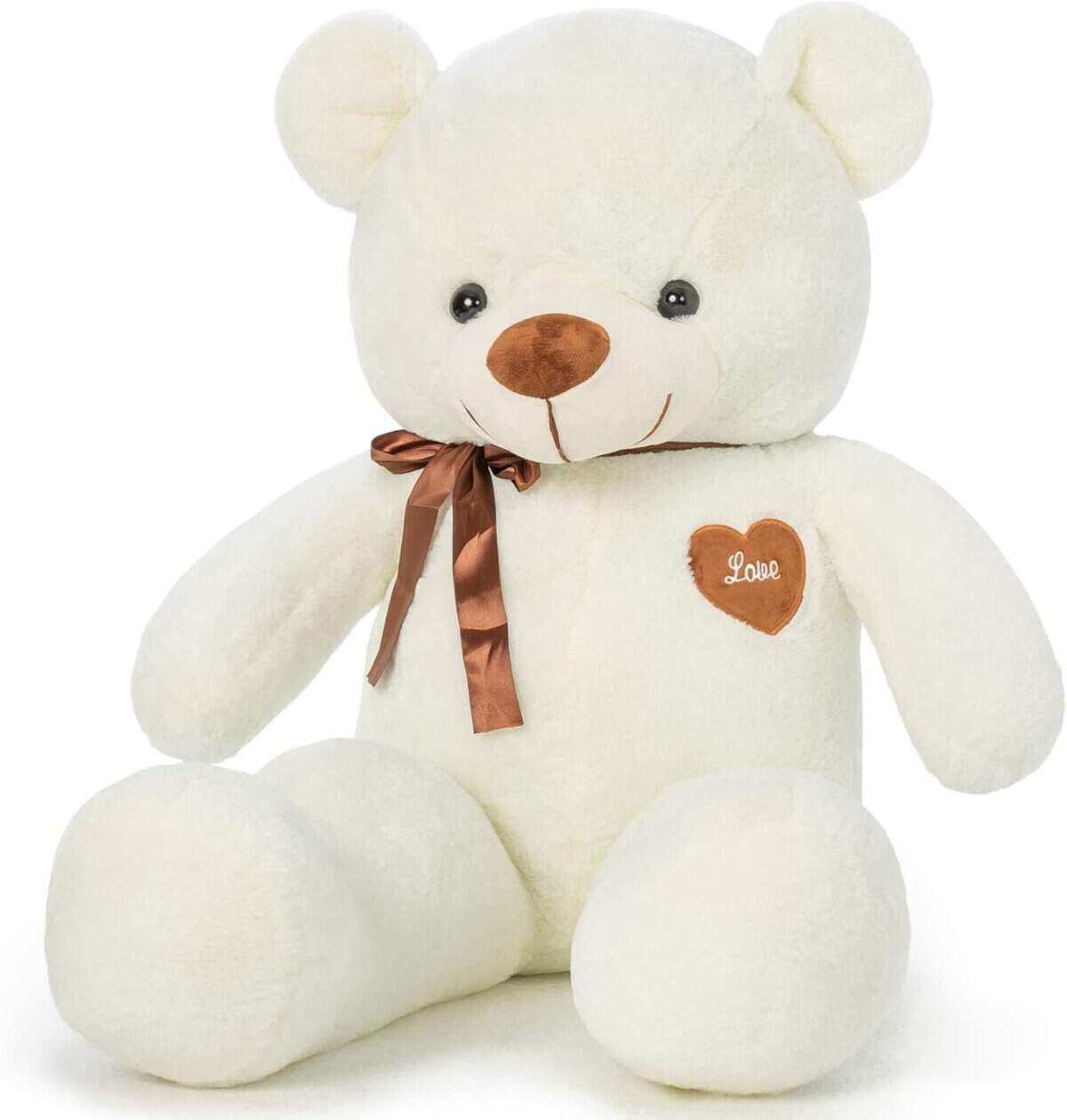 MissTiara Giant Plush Teddy Bear 100cm Cute Soft Stuffed Plush Toy Best Gifts for Valentine’s Day Birthday Party or Any Special days (White A)