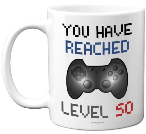 Celebrate a gamer’s 50th with the Stuff4 Retro Video Game Mug – perfect birthday or Christmas gift for gamers!