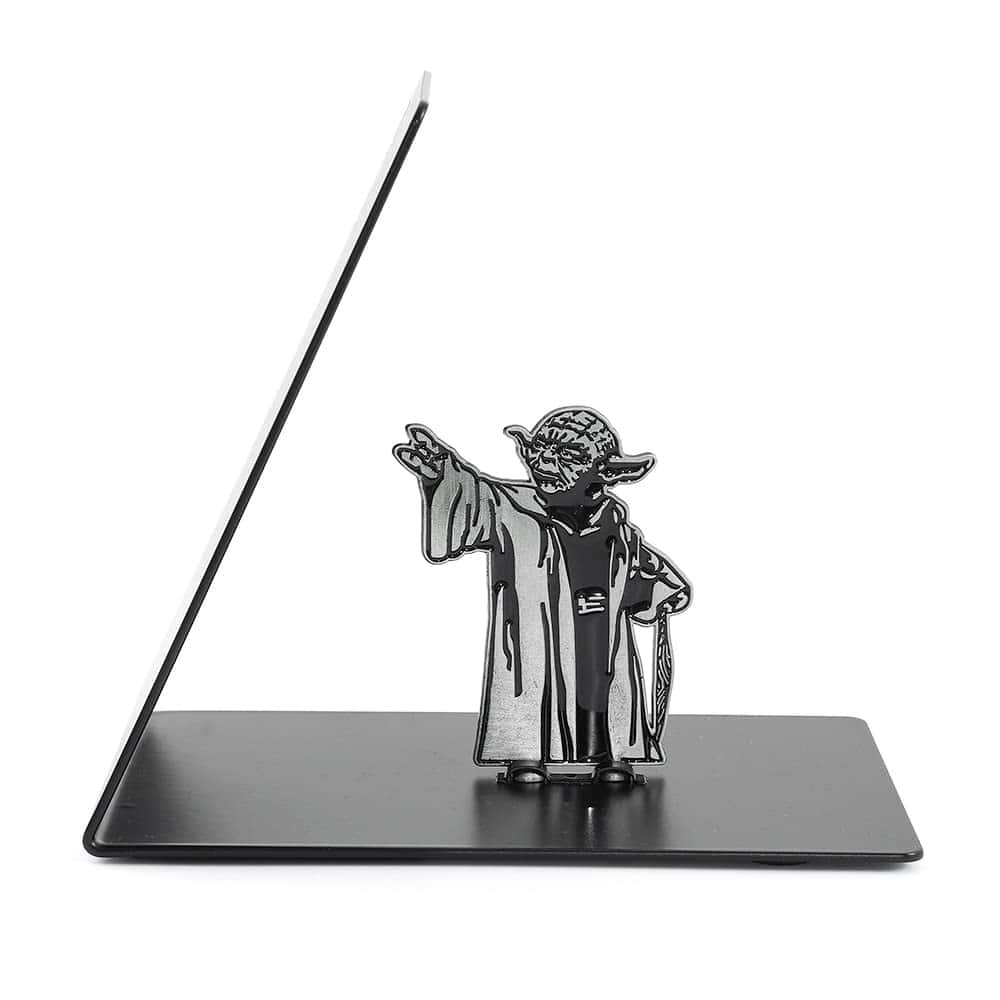 Premium Heavy-Duty Metal Bookend - Black L-Shaped Bookend Supports on Office Desk, Creative Gift for Dad and Lover (Master)