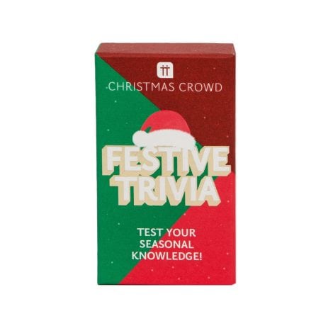 Festive Trivia Game – Xmas Quiz Fun for Families, Kids, and Adults with Stocking Filler Red Gift