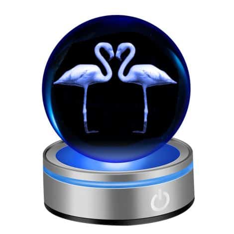 IFOLAINA 3D Flamingo Crystal Ball – Romantic Valentine’s Day Gift for Her, Wife, Girlfriend, or Couple.