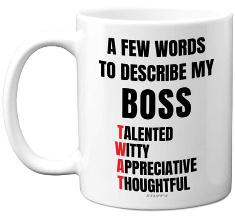 Hilarious novelty mug for your boss, perfect for gifting at work – Made in the UK!