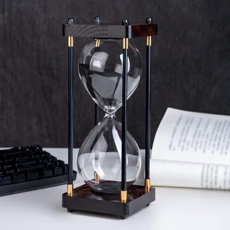 Vintage Black Hourglass Sand Timer for Home, Office, Kitchen, or Wedding Decoration – Men’s and Ladies’ Quiet Clock