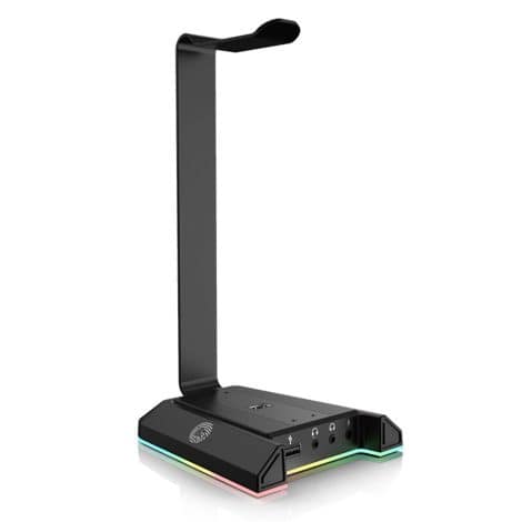 Gaming Headset Stand: with Surround Sound, RGB Light, USB & 3.5mm Port, Perfect Gamer Gift. Fits Most Headphones.