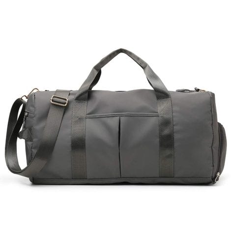 KARRESLY Sports Gym Bag for Men or Women, Travel Duffel Bag with Wet Pocket and Shoe Compartment, Dark Grey.