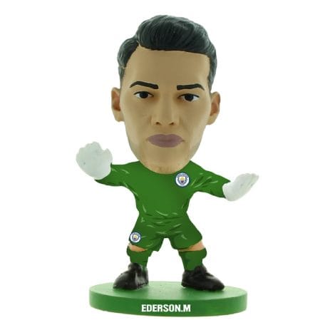 Soccerstarz – Ederson Figures wearing Man City’s Home Classic Kit. Get your collectible soccer star now!