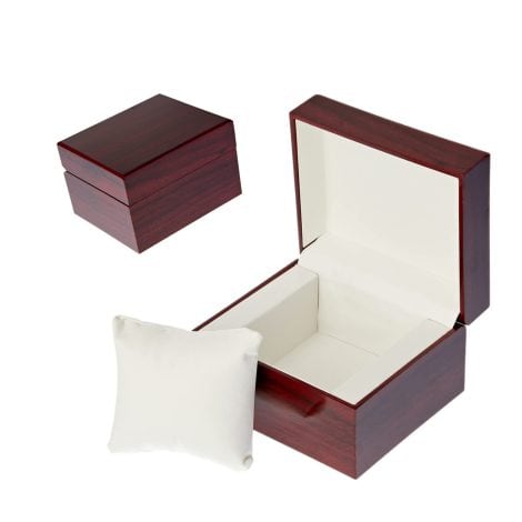 Wooden Single Watch Cases for Men and Women, Elegant Wood Watch Box with Cushion.