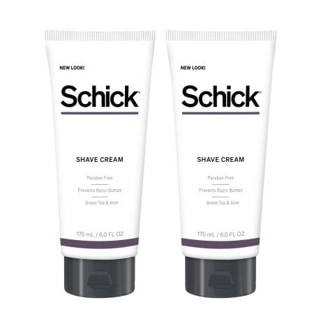 Schick Shave Cream: Men’s Paraben-Free Shaving Cream, No Foam – Pack of 2.