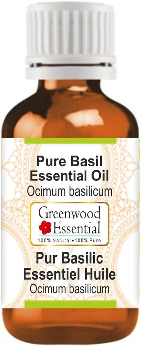 Greenwood Pure Basil Oil for Natural Personal Care, 100% Therapeutic Grade, 15ml (0.50oz)