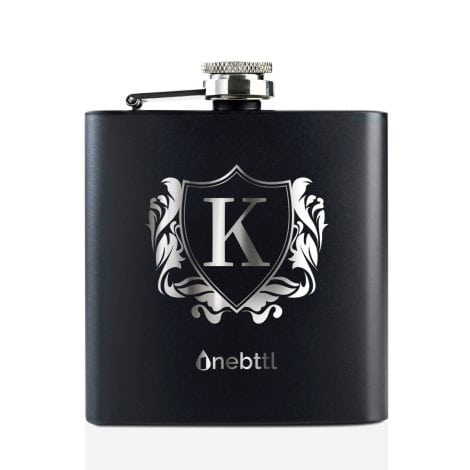 Engraved Steel 6oz Hip Flask with Initials – Personalized Gift for Dad, Boss, Groomsmen – Perfect for Special Occasions.