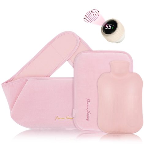 Yotako Pink Hot Water Bottle Belt with Temperature Display – Perfect Gift for Pain Relief.