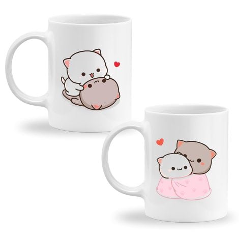 Goma & Peach Bear Love Mugs – Adorable Couple Coffee Cups – Perfect Gift for Any Occasion!