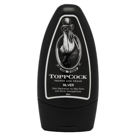 Classic ToppCock Silver Gel keeps you fresh, moisturized, and odor-free. Ideal for male hygiene, 90ml bottle.