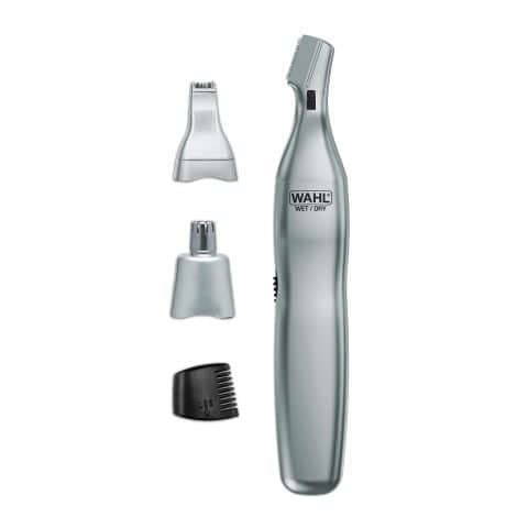 Wahl Trimmer Clipper for pain-free ear, nose, and brow grooming, suitable for both men and women. Includes battery. Model 5545-400.