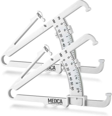 MEDca’s Pack of 2 Skin Fold Body Fat Caliper is a handy BMI measurement tool for both men and women.