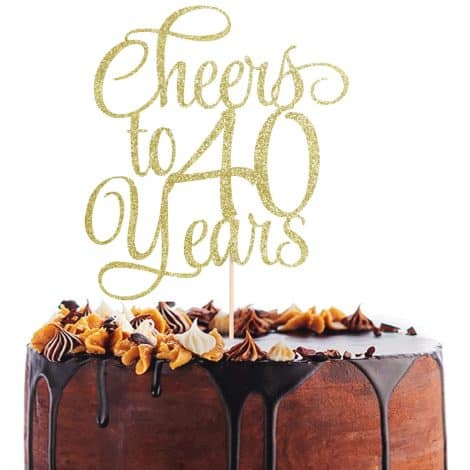 Celebrate 40 years with UOAOU Cheers to 40 Years Cake Topper – Perfect for birthdays and anniversaries!