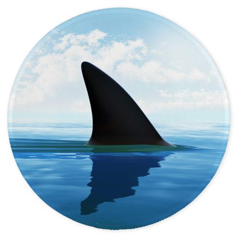 Ocean-themed mouse pad with anti-slip rubber, durable edges, and a cute custom design featuring a sneaking shark.