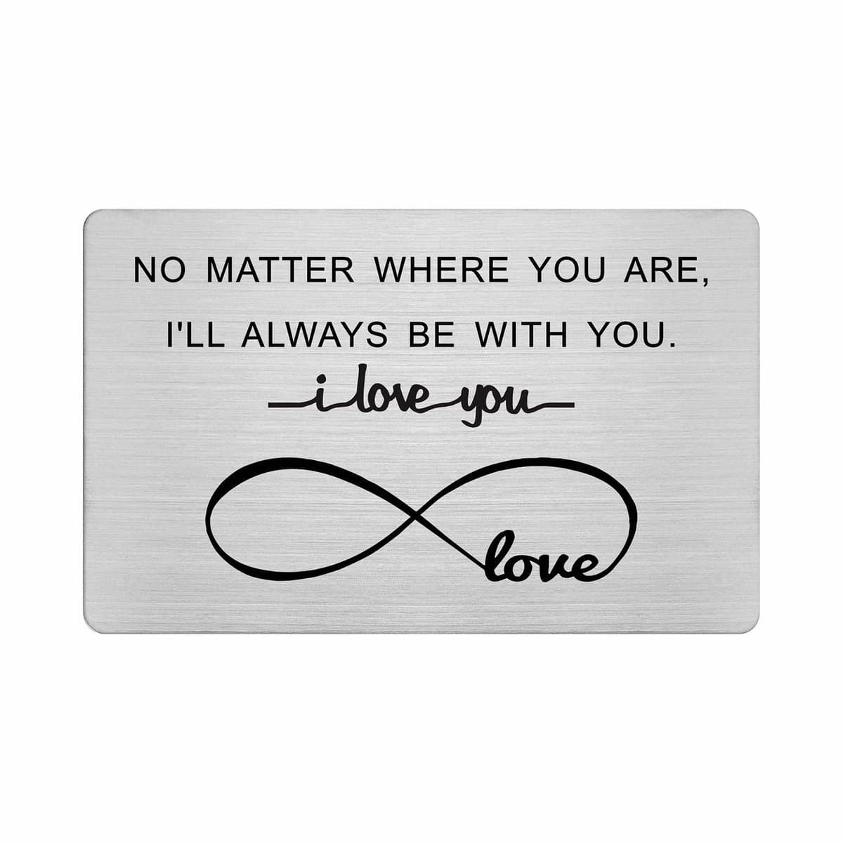 Engraved wallet inserts, anniversary card gifts for men, metal wallet card insert, gifts for him boyfriend, i love you more, husband gifts from wife, unique gifts for men, valentines, sliver-006