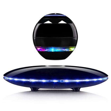 Wireless Bluetooth Speaker that Floats and Rotates, with Colorful Lights, for Home or Office Decor.