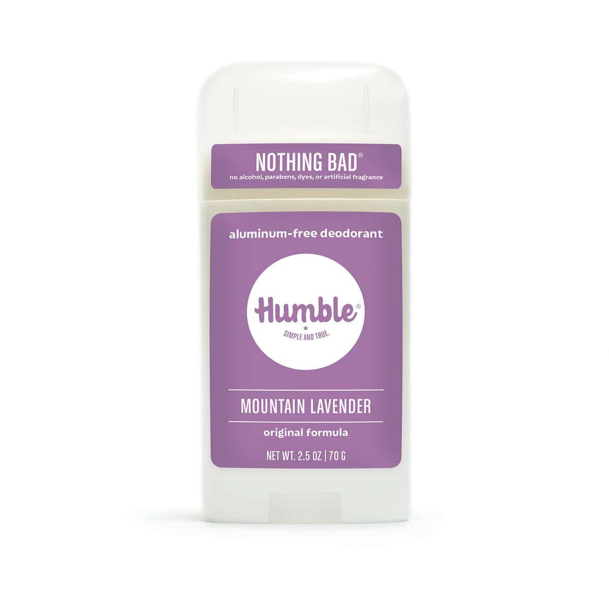 HUMBLE Brands All Natural Aluminum Free Deodorant Stick for Women and Men, Lasts All Day, Safe, and Certified Cruelty Free, Mountain Lavender, Pack of 1