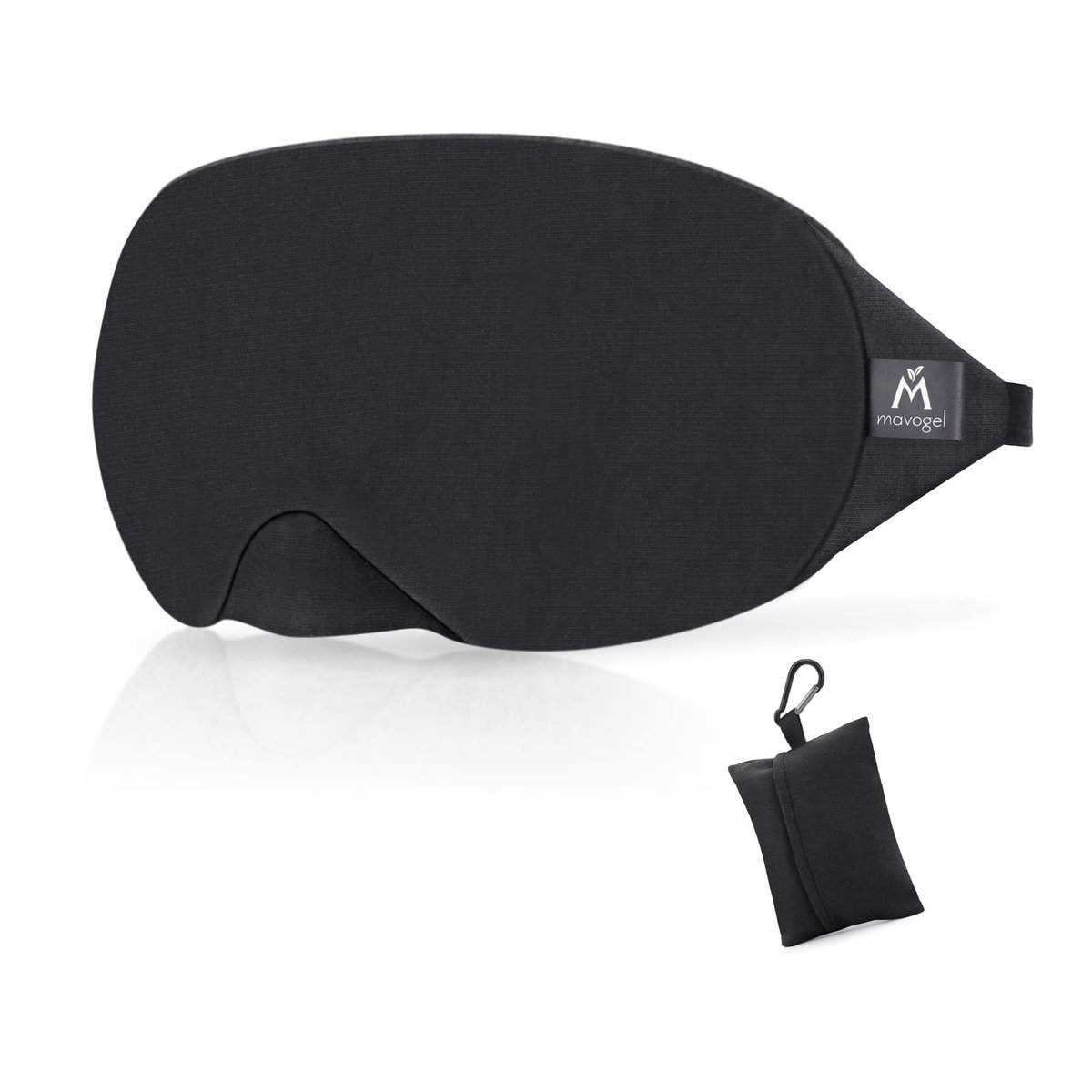 Mavogel Cotton Sleep Eye Mask - Updated Design Light Blocking Sleep Mask, Soft and Comfortable Night Eye Mask for Men Women, Eye Blinder for Travel/Sleeping, Includes Travel Pouch, Black