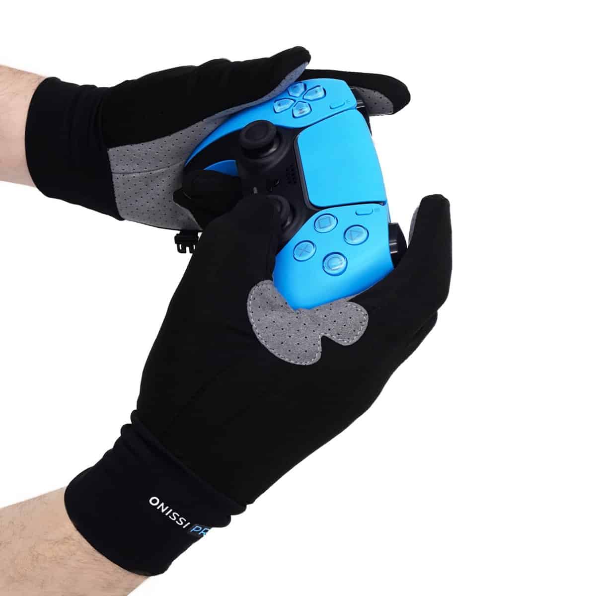 ONISSI Pro Gaming Gloves for Sweaty Hands|Gamer Grip Gloves for Video Games|Sim-Racing Gloves for Men and Women|Anti Sweat, Black, Full Finger Gaming Gloves for PS4/PS5/Xbox/Computer/PC/VR/Sim Racer