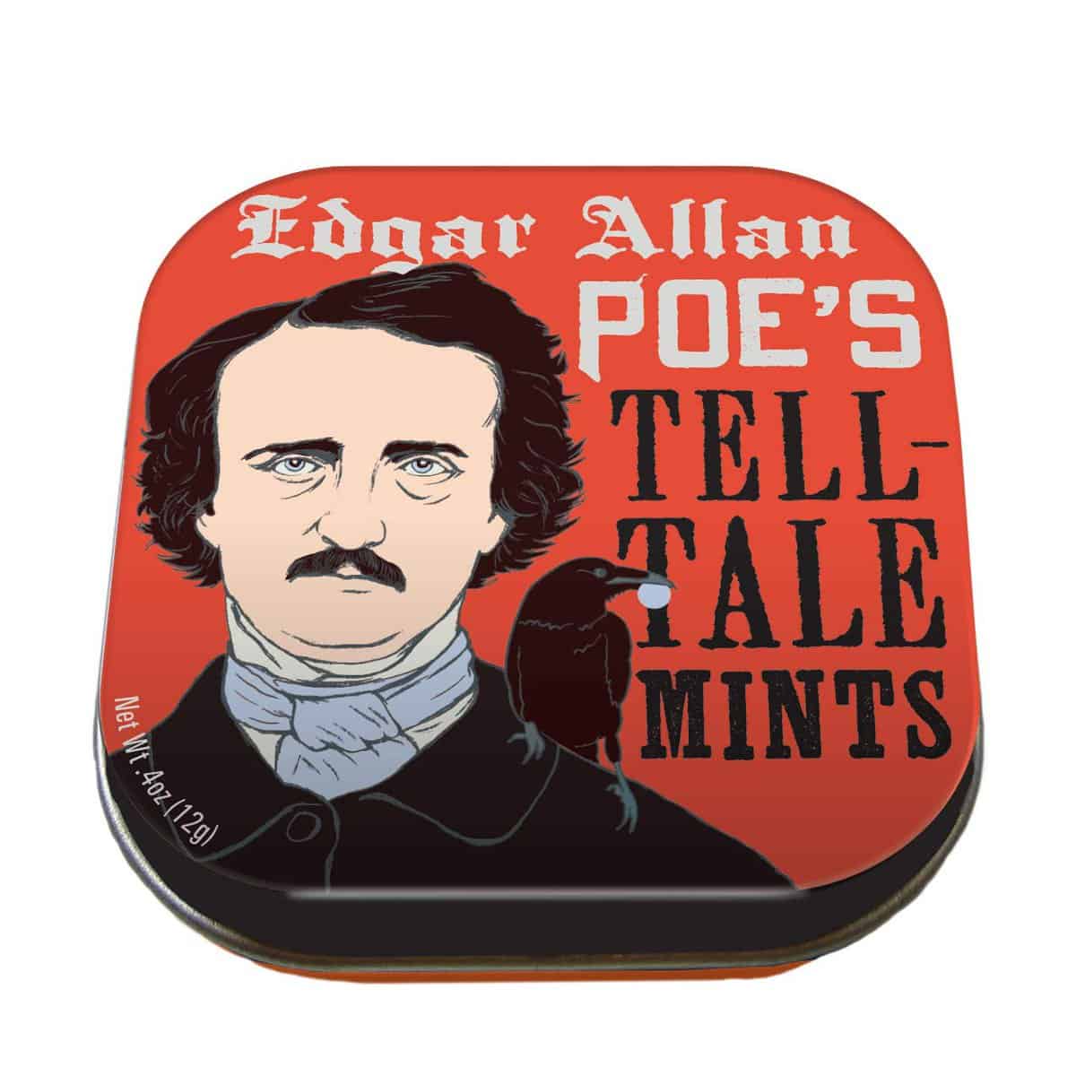 The Unemployed Philosophers Guild Tell Tale Breath Mints - Edgar Allan Poe Sugar Free Candy - 1 Small Novelty Tin 1.75 x 1.75 - for Party Favors Gift Bags Stocking Stuffers Etc.