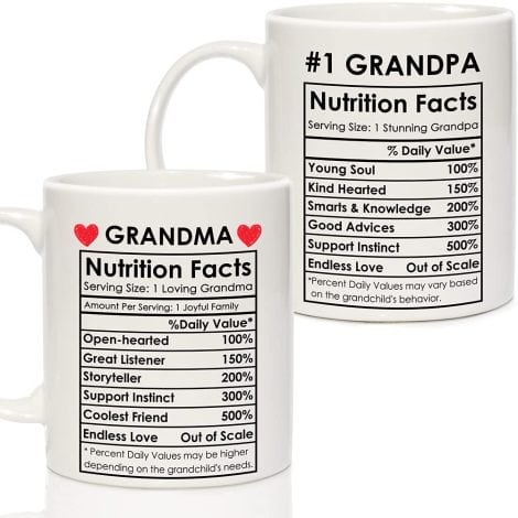 Grandparents Coffee Mug: Perfect Gifts for Grandma and Grandpa from Grandkids on Christmas and Birthdays.