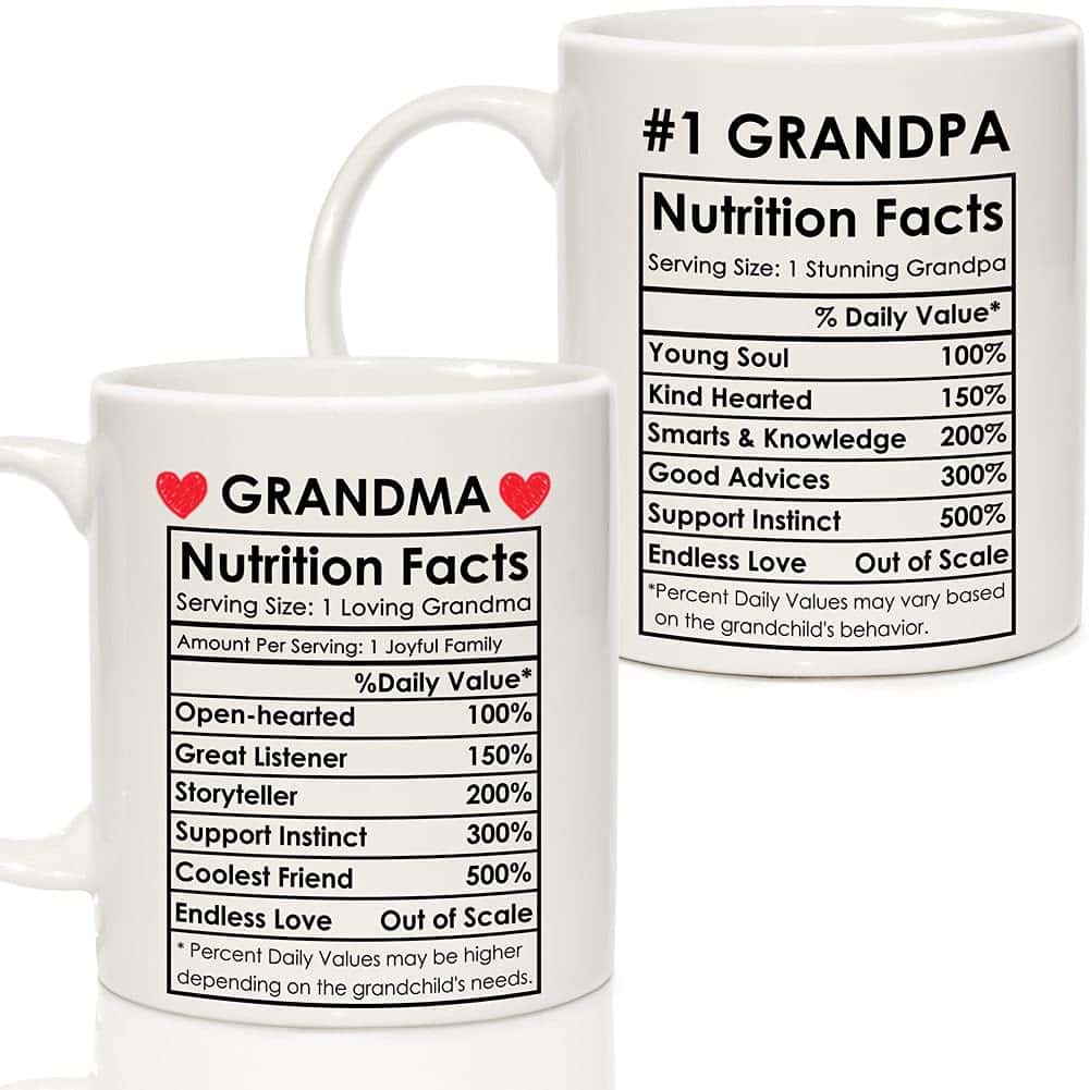 Grandparents Gifts from Grandkids, Christmas Gifts for Grandma Grandpa from Grandson Granddaughter - Best Gifts for Grandmother Grandfather, Happy Birthday Gifts Present Grandparents Coffee Mug