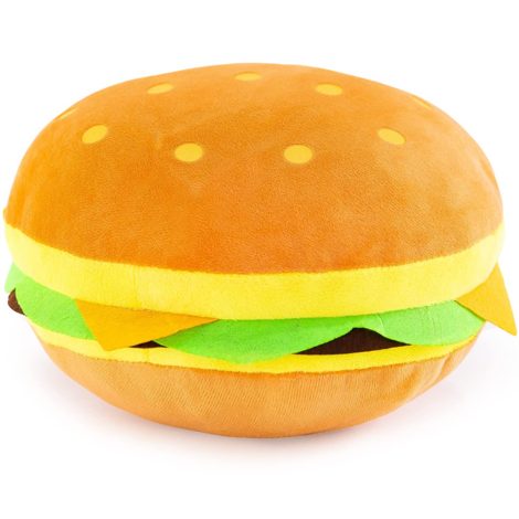 Cuddly 11.8-inch Cheeseburger Plush Toy – Soft, Funny, Yummy Food Pillow with Gift Appeal for American Kids, Boys, and Friends.