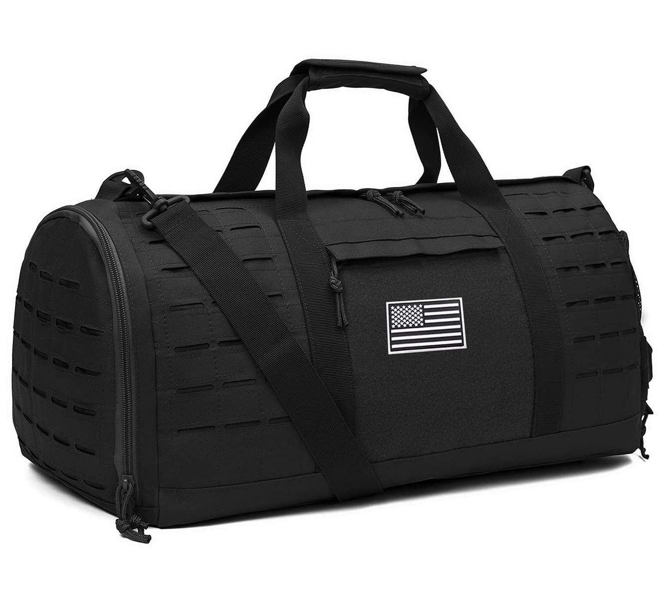 QT&QY 40L Military Tactical Duffel Bag For Men Sport Gym Bag Fitness Tote Travel Duffel Bags Training Workout Bag With Shoe Compartment Basketball Football Weekender Bag, large