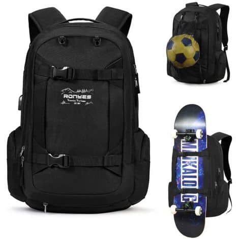 Ronyes Skateboard Backpack: The Perfect Multipurpose Bag for Travel, School, and Carrying your Laptop!