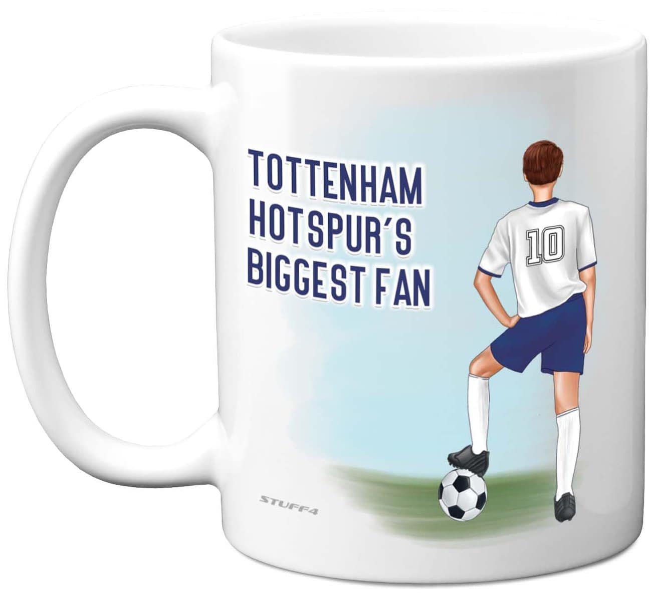 Football Mug Gift for Tottenham Fans - Footy Biggest Fan - Happy Birthday Mugs Present Gifts for Son Dad Brother Uncle Colleague Friend Cousin, 11oz Ceramic Dishwasher Safe Coffee Tea Cup