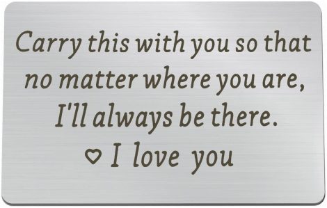 Engraved Metal Wallet Card – Ideal Gift for Husband, Boyfriend, or Fiancé – Perfect for Anniversaries, Birthdays, or Valentine’s Day.