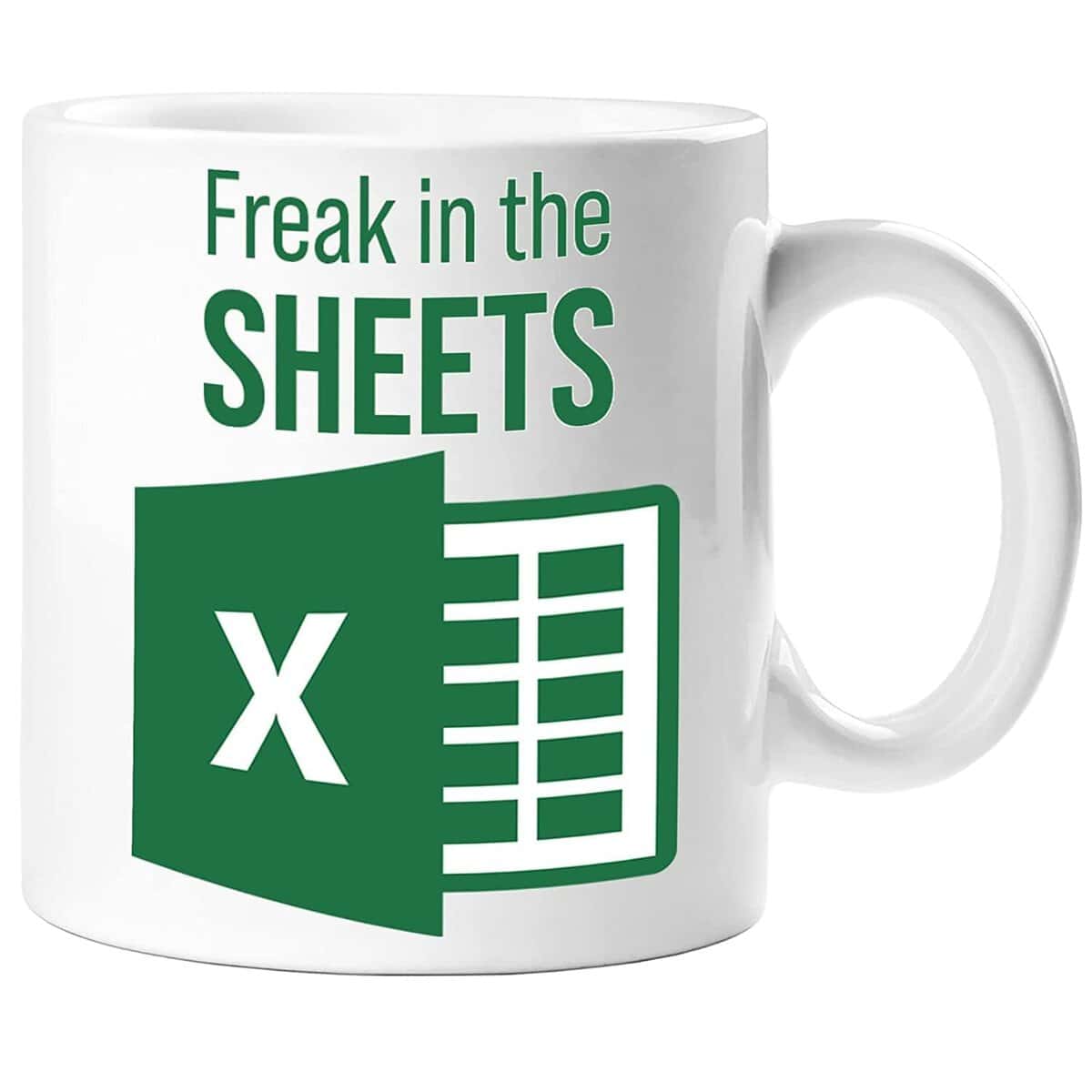 LPVLUX Freak In The Sheets Excel Mug, Funny Coffee Mug, Mug white