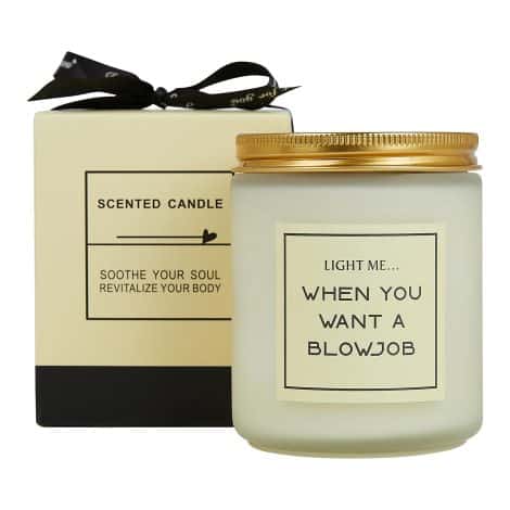 Funny scented candles with a jasmine fragrance – great gifts for him, husband, boyfriend, or fiancé for various occasions.