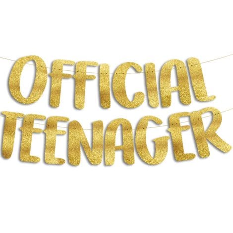 “Authentic Teen Gold Sparkle Banner – 13th Birthday Bash Accessories, Inspiration, Presents, and Ornamentation”