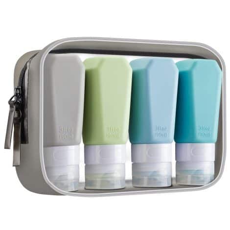 INSFIT Travel Bottles: TSA Approved 3oz Portable Bottles, Leak Proof Containers for Shampoo, Conditioner. Includes Labels.