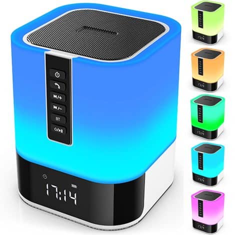 Hetyre Night Light Bluetooth Speaker: Versatile bedside lamp, alarm clock and speaker. Perfect birthday gift for teens.