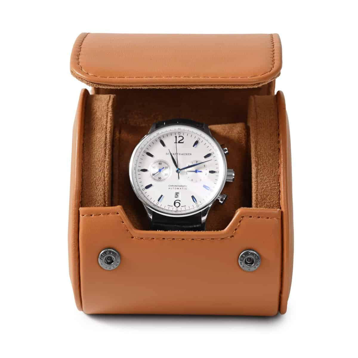 Papten Watch Box PU Leather Watch Roll Organizer Box for Mens Watch Travel Case Jewelry Storage Case Gifts for Man and Woman(Brown)