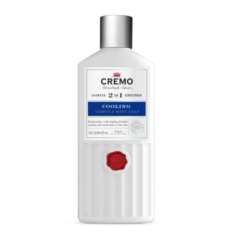 Cremo’s Men’s 2 in 1 Shampoo & Conditioner: Barber Grade, Cooling Citrus & Mint, 16oz.