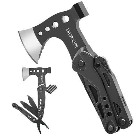 Gifts for men: Multitool Axe Hammer Camping Gear with Survival Equipment, Ideal for Hunting, Hiking, Fishing. Perfect for Dad.